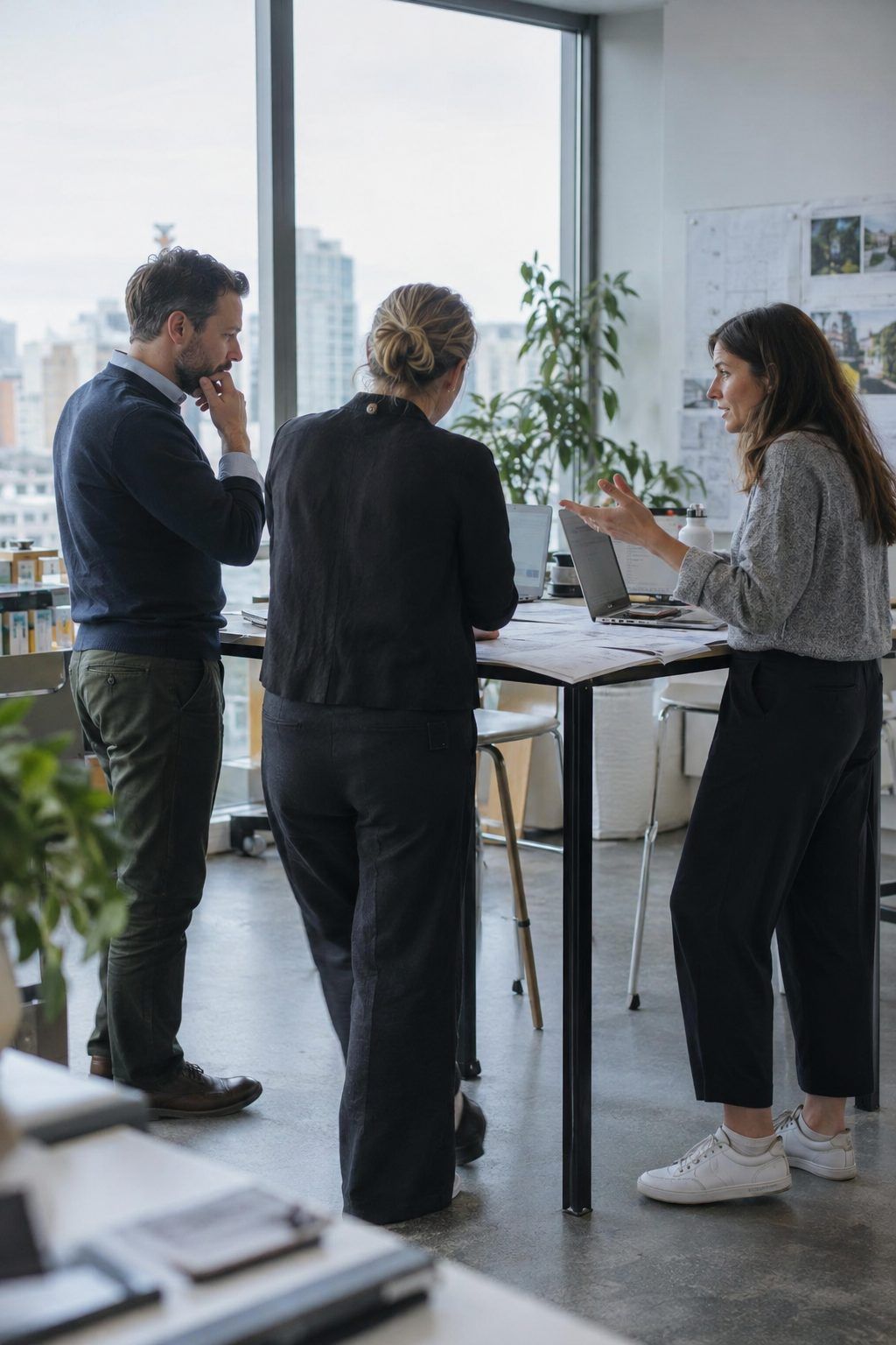Leadership team meeting around a table